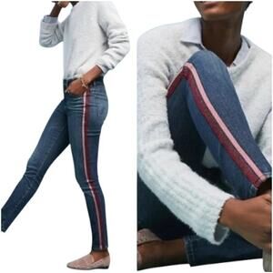 Mother High Waisted Looker Jeans Here Kitty Glitter Racer Size 32